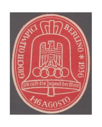 F-EX3692 GERMANY DEUTSCHLAND OLYMPIC 1936 BERLIN poster stamp. ITALIA. MNH.