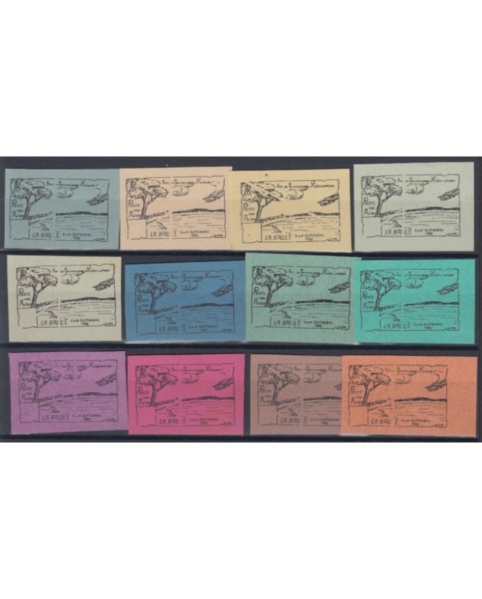 F-EX3724 FRANCE AIR CINDERELLA LA BRULE AIR SHOW 1922 PROOF LOT 32 DIFF.