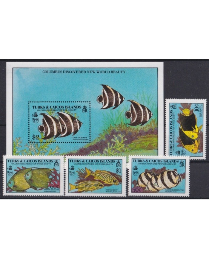 F-EX21556 TURK & CAICOS MNH 1990 UPAE DISCOVERY MARINE WILDLIFE RIVER FISH PECES.