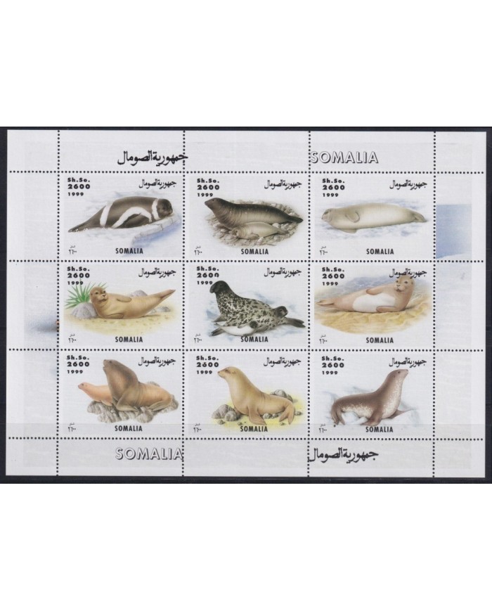 F-EX21541 SOMALIA MNH 1999 MARINE WILDLIFE MONK FOCA SEA LION.
