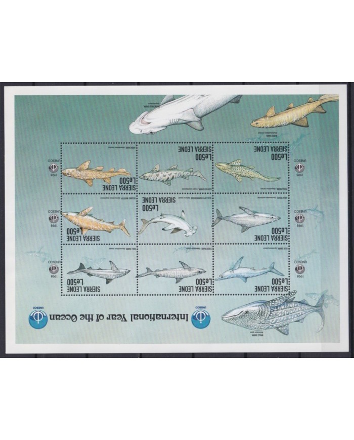 F-EX20054 SIERRA LEONE MNH 1999 MARINE WILDLIFE FISH OCEAN YEAR SHARK TIBURONES.