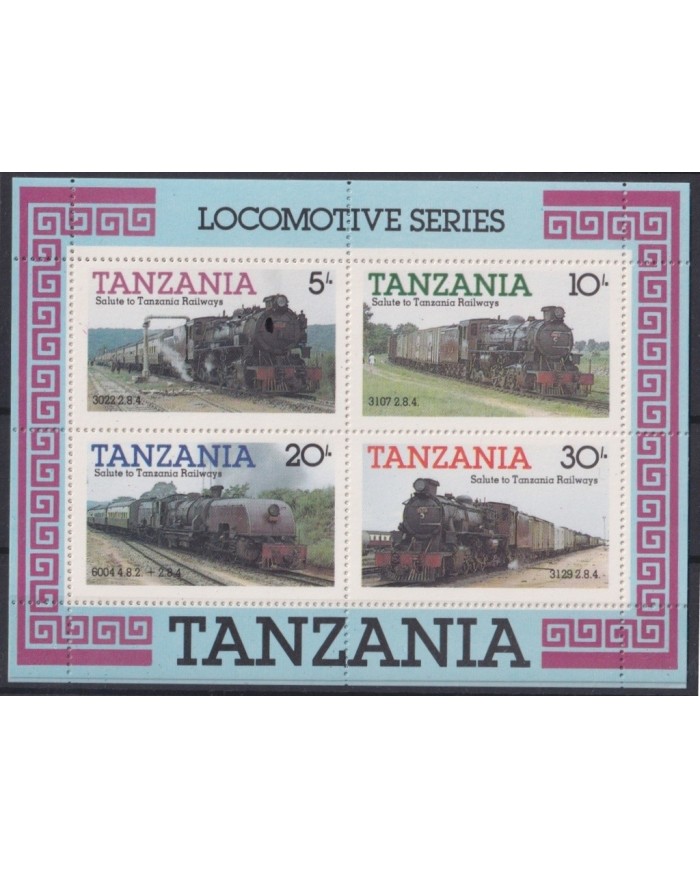 F-EX21598 TANZANIA MNH 1985 RAILROAD RAILWAYS FERROCARRIL TRAIN LOCOMOTIVE