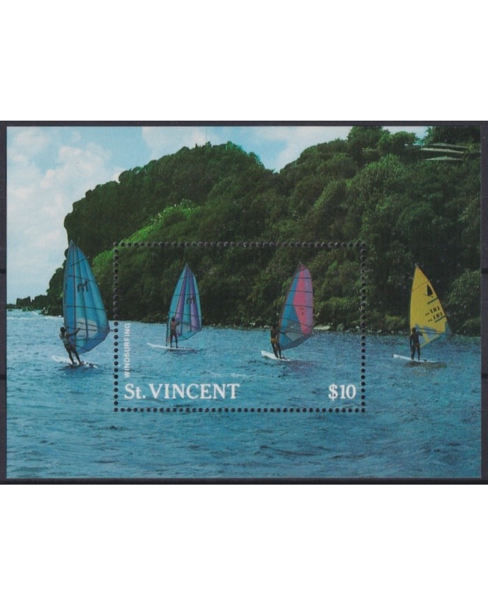 F-EX21609 ST VINCENT MNH 1988 WINDSURF SURF SHIP.
