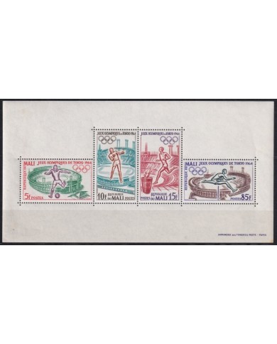 F-EX21635 MALI 1964 OLYMPIC GAMES TOKYO JAPAN JAPON WEATHER STAINS SHEET.