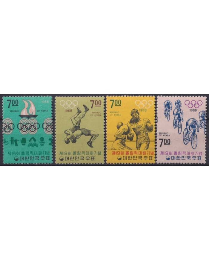 F-EX21833 KOREA 1968 OLYMPIC GAMES MEXICO CYCLE BOXING FIGHTING