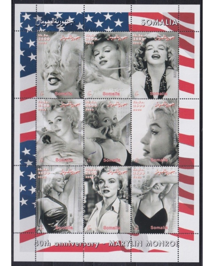 F-EX21650 SOMALIA MNH 2002 CINEMA MOVIE PHOTO MARILYN MONROE.