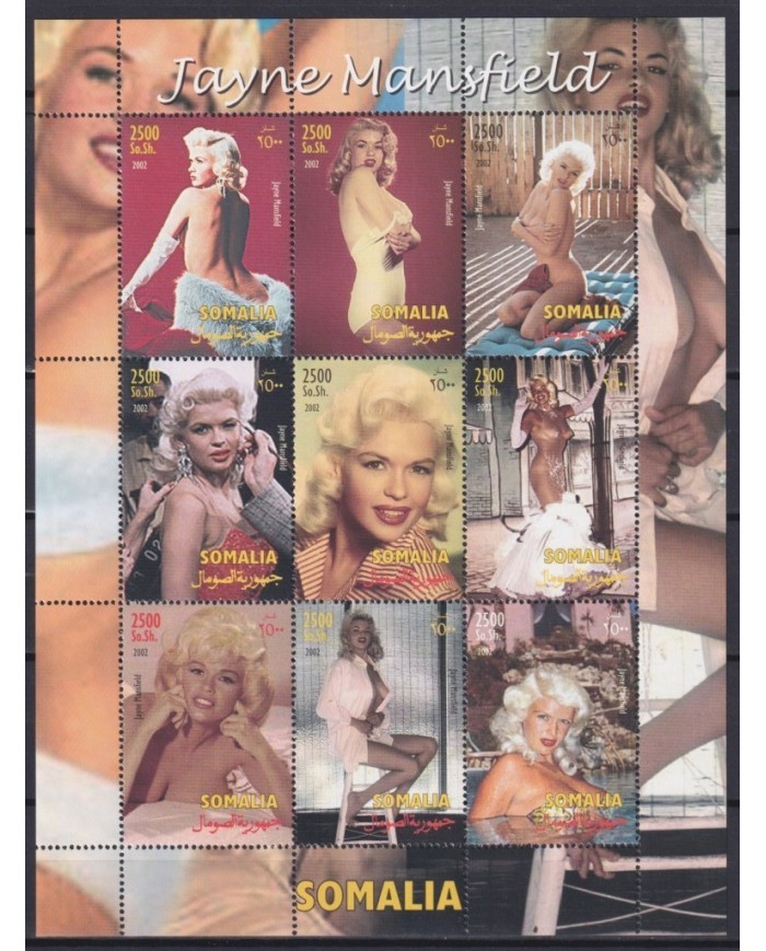 F-EX20064 SOMALIA MNH 2002 CINEMA MOVIE PHOTO JAYNE MANSFIELD