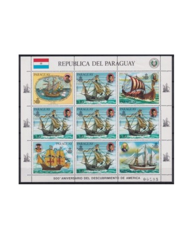 F-EX20073 PARAGUAY MNH 1985 DISCOVERY OF AMERICA COLON COLUMBUS OLD SHIP