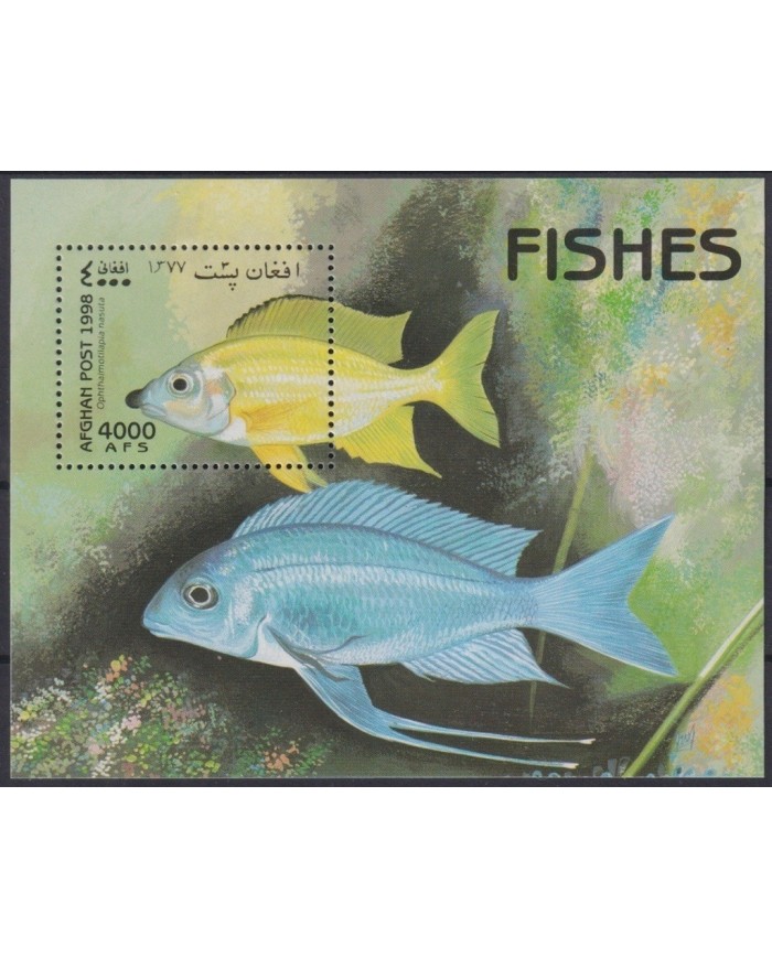 F-EX21814 AFGANISTAN AFGHANISTAN MNH 1998 FAUNA SEA MARINE WILDLIFE FISH SHEET