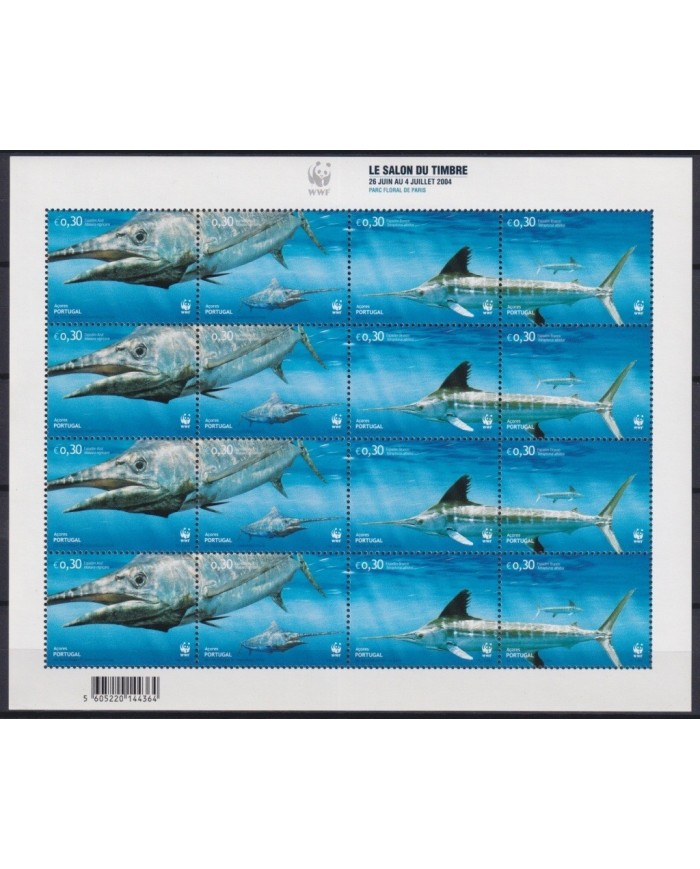 F-EX20060 PORTUGAL MNH 2004 WWF FAUNA SEA MARINE WILDLIFE FISH SWORDFISH AZORES