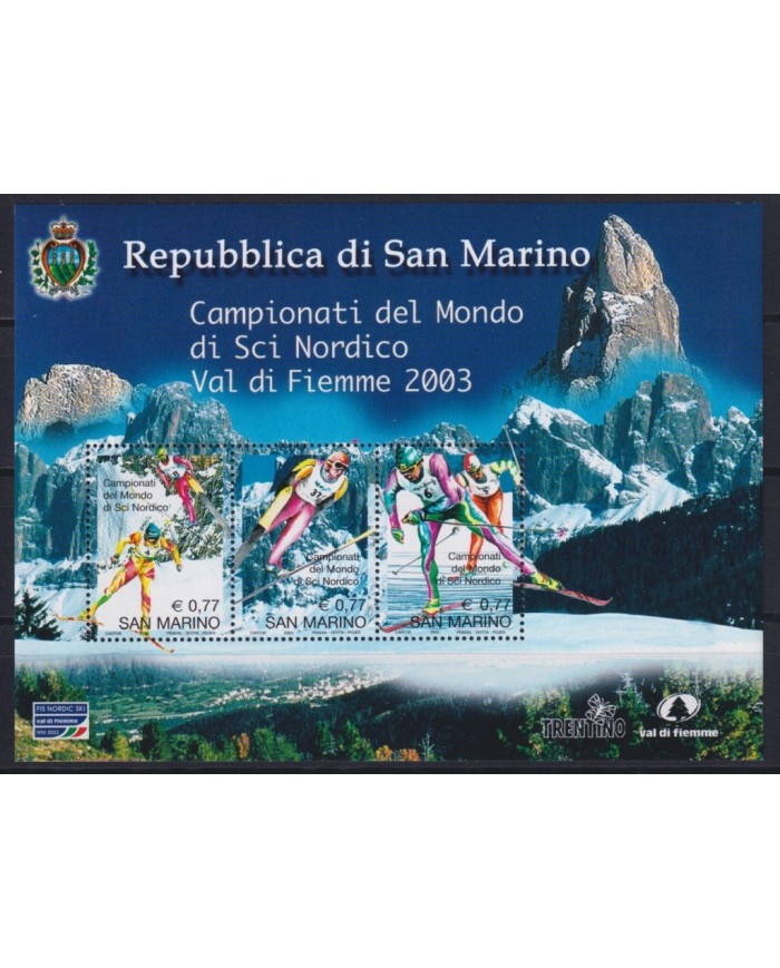 F-EX21786 SAN MARINO MNH 2003 CHAMPIONSHIP SKI WINTER SHEET