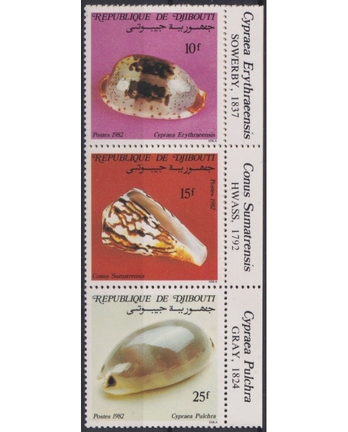 F-EX22052 DJIBOUTI MNH 1982 SEA MARINE WILDLIFE FISH SHELL CONCHAS CARACOLES
