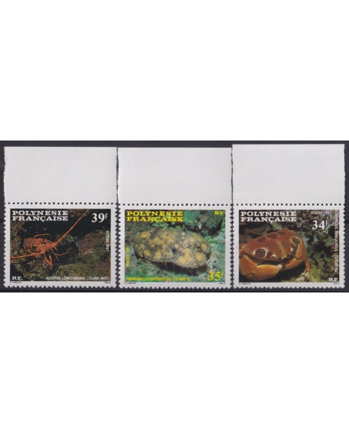 F-EX22135 POLYNESIE POLINESIA MNH 1987 SEA MARINE WILDLIFE FISH SHELL CRAB LONSTER