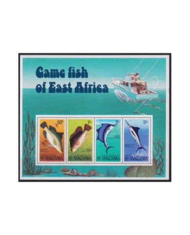 F-EX22144 TANZANIA MNH 1977 GAME FISH OF EAST AFRICA FISHING TILAPIA MARLIN SAILFIS