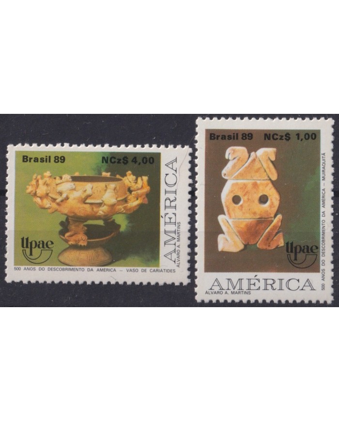 F-EX21981 BRAZIL BRASIL MNH 1989 AMERICA UPAE UPAEP INDIAN ARCHEOLOGY DISCOVERY .