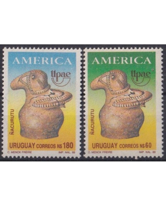 F-EX21976 URUGUAY MNH 1989 AMERICA UPAE UPAEP INDIAN ARCHEOLOGY DISCOVERY.