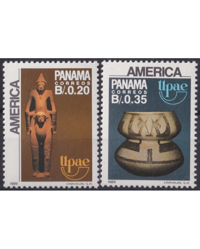 F-EX21974 PANAMA MNH 1989 AMERICA UPAE UPAEP INDIAN ARCHEOLOGY DISCOVERY.