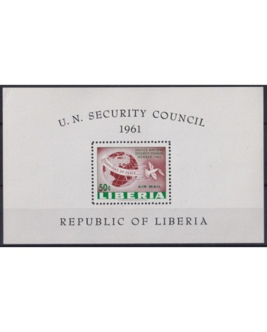F-EX22208 LIBERIA 1961 MNH SHEET SEGURITY COUNCIL UNITED NATION.