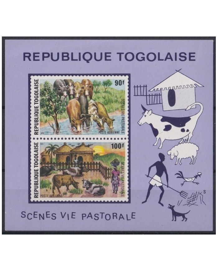 F-EX22255 TOGO MNH 1974 SCENES VIE PASTORALE CAO BUFF.