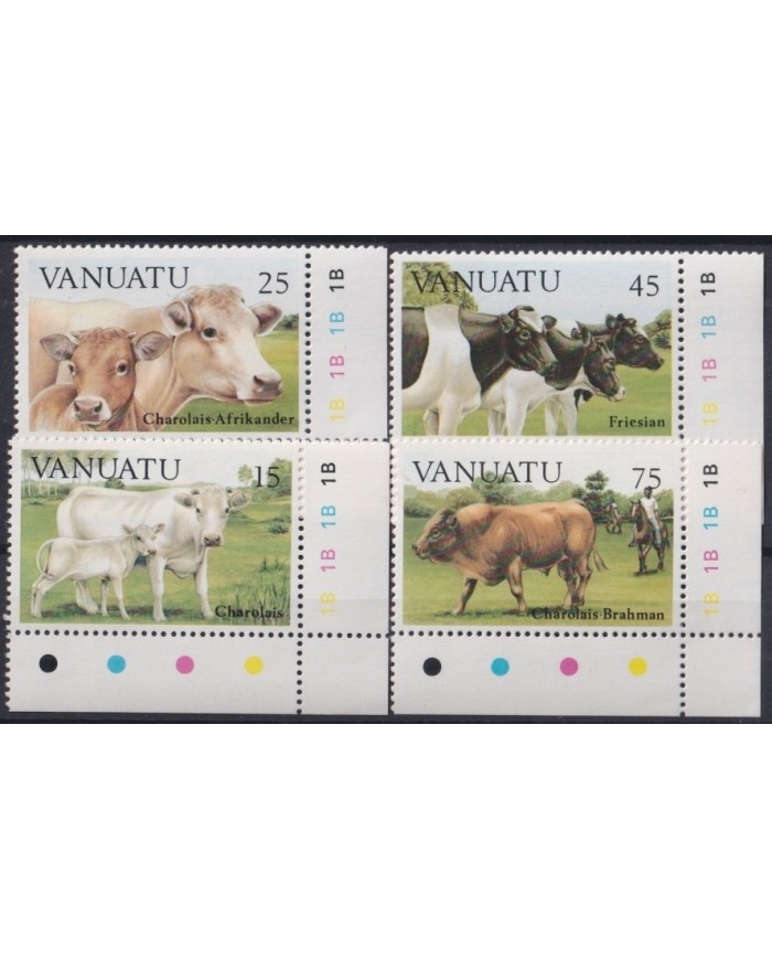 F-EX22311 VANUATU MNH RAZAS BOVINAS CAO FRIESIAN CHAROLAIS BRAHMAN