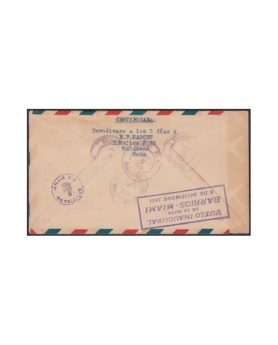 F-EX3879 US 1931. DIC 4. FIRST FLIGHT MIAMI - BARRIOS, GUATEMALA.