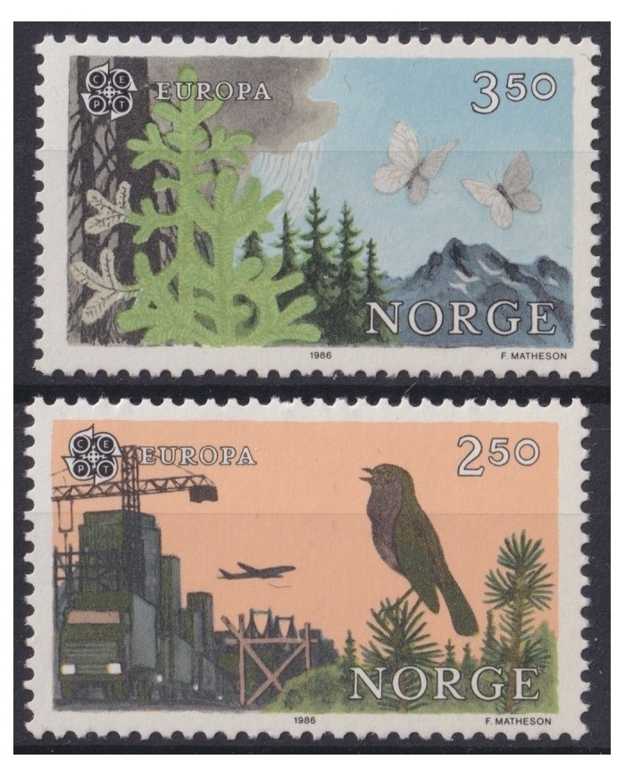 F-EX22316 NORWAY NORGE NOREG 1986 EUROPA BIRD AVES PAJAROS OISEAUX VÖGEL.