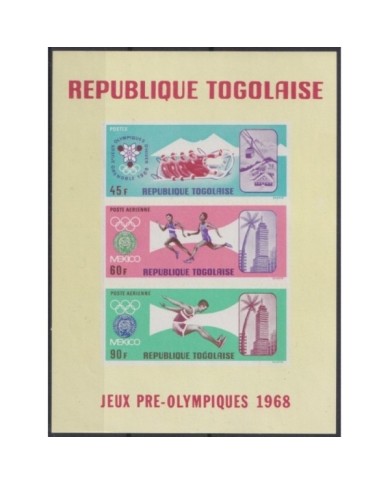 F-EX22241 TOGO MNH 1968 SHEET PRE OLYMPIC GAMES MEXICO JUMPING ATHLETICS