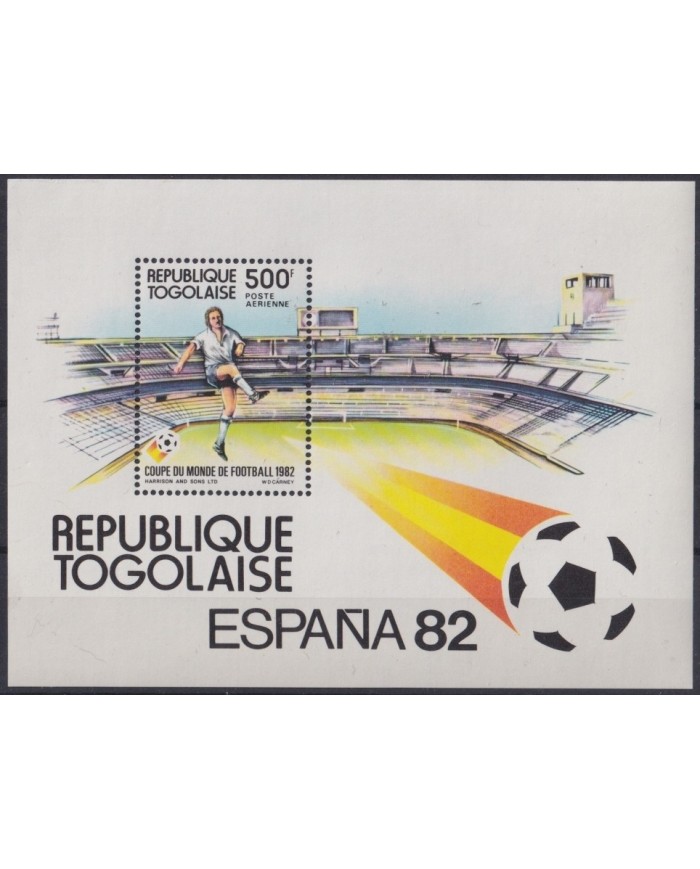 F-EX22249 TOGO MH 1982 SHEET SPAIN WORLD CUP SOCCER FUTBOL.