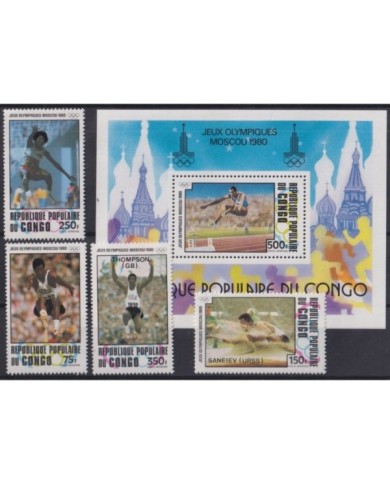 F-EX22271 CONGO MNH 1980 MOSCOW OLYMPIC GAMES ATHLETIC ATLETISMO