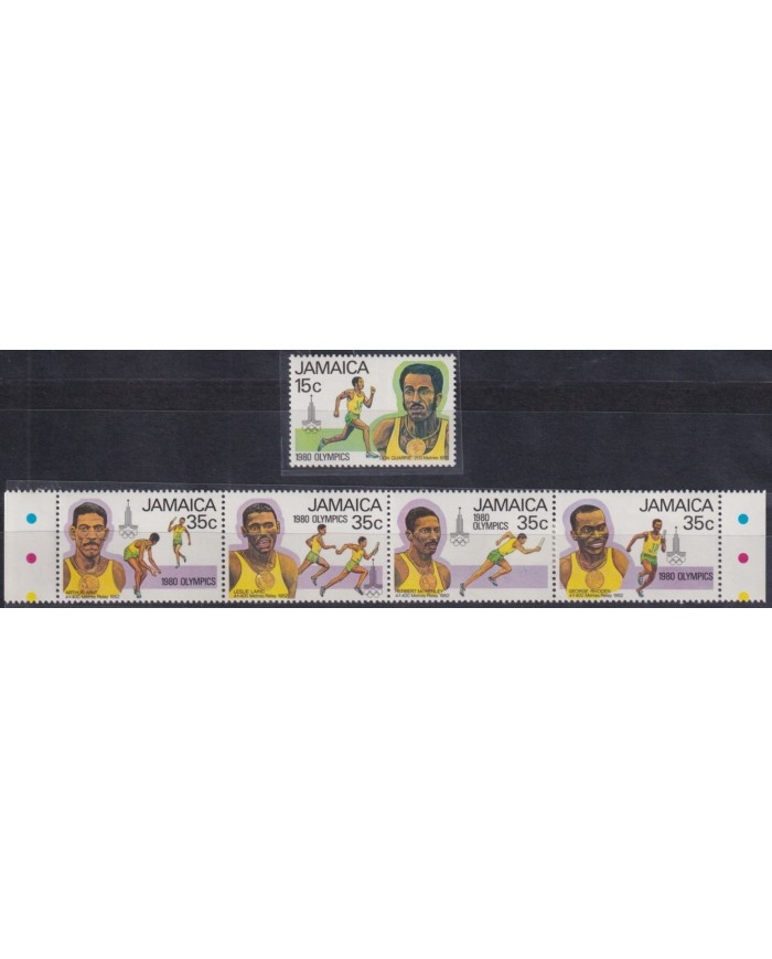 F-EX22445 JAMAICA MNH 1980 MOSCOW OLYMPIC GAMES ATHLETICS ATLETISMO.