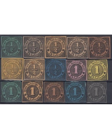 F-EX3971 GERMANY DEUTSCHLAND HAMBURG Locals REVENUE Boteninstitute 1861-65 PRIVATE Proofs.