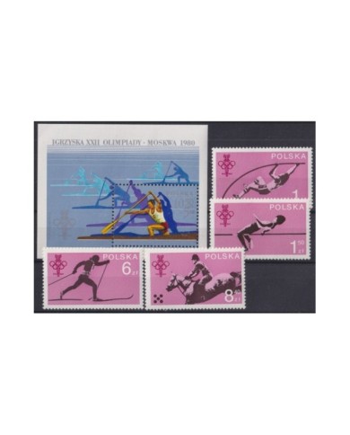 F-EX22297 POLAND MNH 1979 MOSCOW OLYMPIC GAMES HORSE ATHLETICS SOCCER SHIP