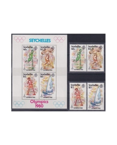 F-EX22460 SEYCHELLES MNH 1980 MOSCOW OLYMPIC GAMES ATHLETICS BOXING WEIGHTLIFTING.