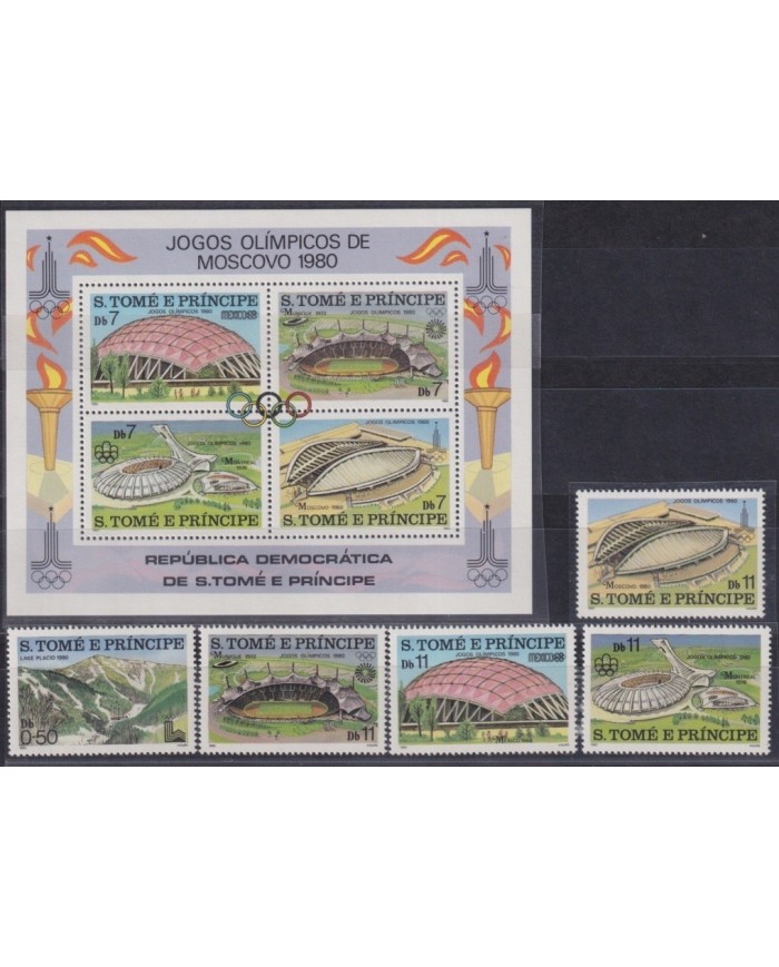 F-EX22462 SAO TOME E PRINCIPE MNH 1980 MOSCOW OLYMPIC GAMES STADIUM