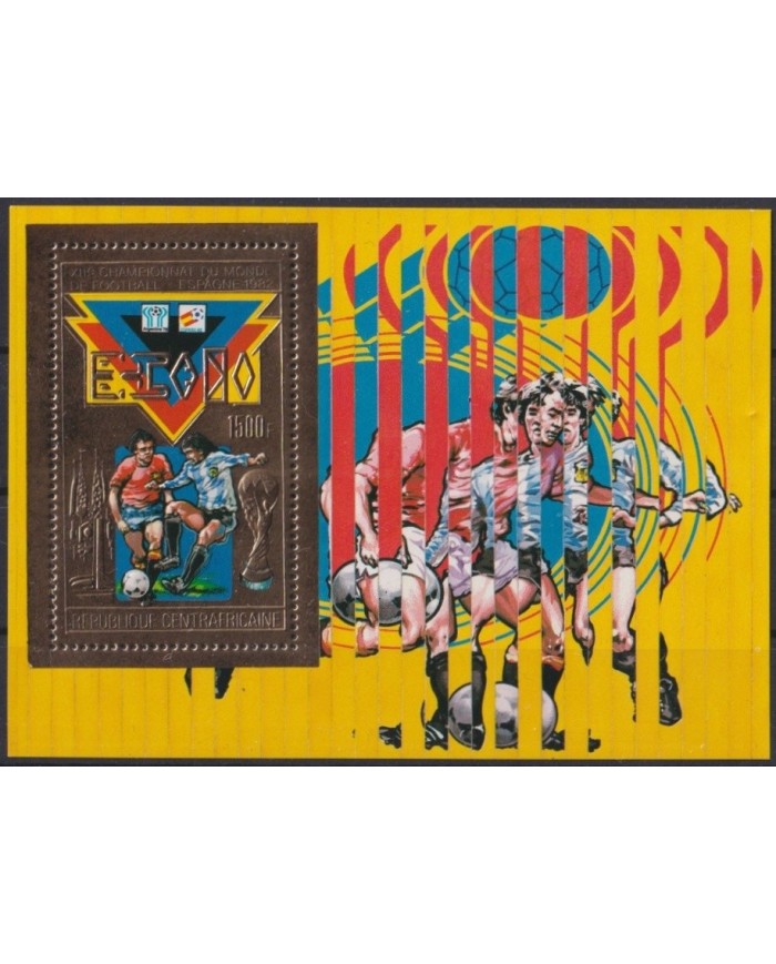 F-EX22390 CENTRAL AFRICA REP MNH 1982 SPAIN SOCCER WORLD CUP SHEET.