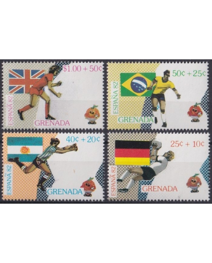 F-EX22364 GRENADA MNH 1982 SPAIN SOCCER WORLD CUP SET