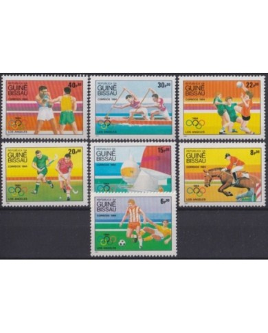F-EX22370 GUINEE BISSAU MNH 1985 LOS ANGELES OLYMPIC GAMES ATHLETISM SOCCER BOXING.