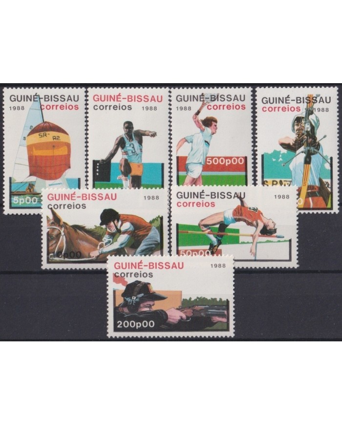 F-EX22371 GUINEE BISSAU MNH 1988 SPORT OLYMPIC GAMES ATHLETISM SHUTTING TENNIS.
