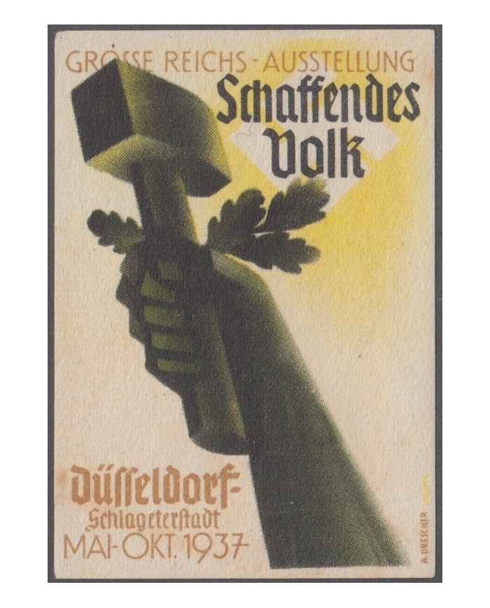 F-EX4092 GERMANY DEUTSCHLAND CINDERELLA 1937 SCHAFFENDES VOLK NO GUM.