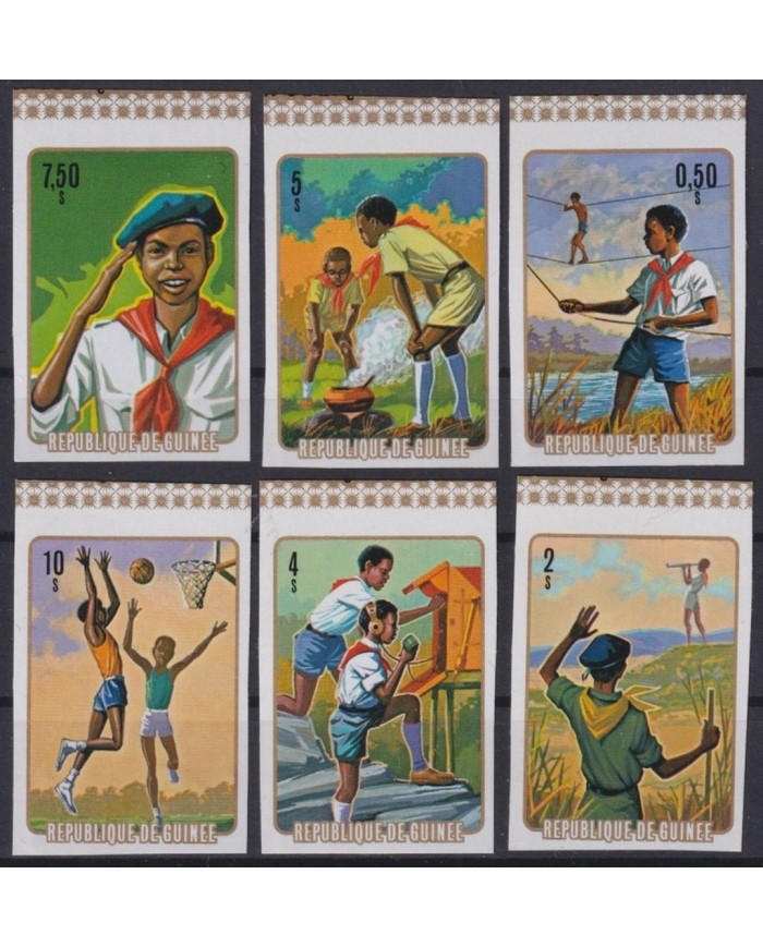 F-EX22384 GUINEE MNH 1974 BOYS SCOUTS IMPERFORATED