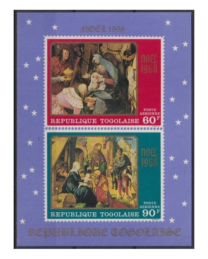 F-EX22251 TOGO MNH 1968 CHRISTMAS NAVIDAD. ART RELIGION PAINTING BRUEGEL DÜRER.