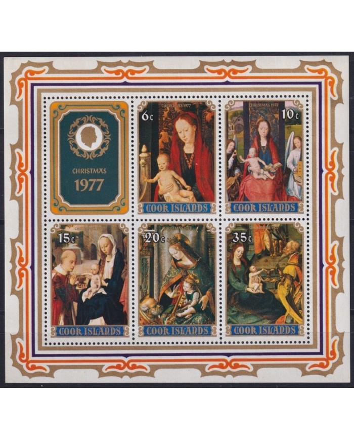 F-EX22515 COOK IS MNH 1977 CHRISTMAS NAVIDAD. ART RELIGION REANISSANCE.