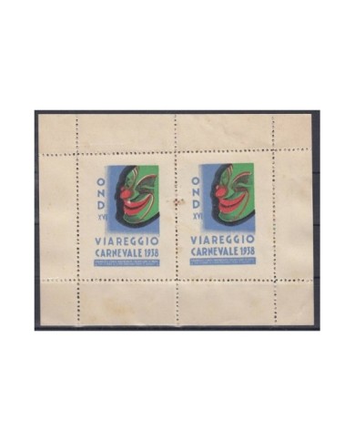 F-EX7454 ITALY CINDERELLA NO GUM VIAREGGIO CARNIVAL CANEVALE SHEET.