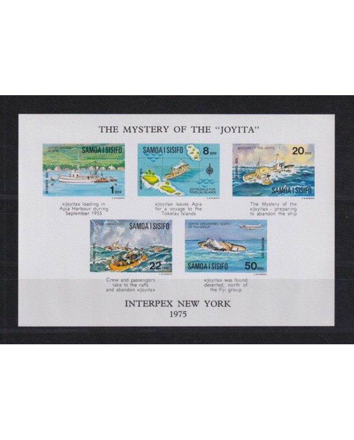 F-EX22156 SAMOA I SISFO MNH 1975 SHIP MYSTERY OF JOYITA INTERPEX NEW YORK.