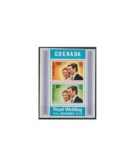 F-EX22658 GRENADA MNH 1973 SHEET ROYAL WEDDING ANNE
