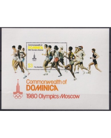 F-EX22214 DOMINICA MNH 1980 OLYMPIC GAMES MOSCOW RUSSIA ATHLETISM.