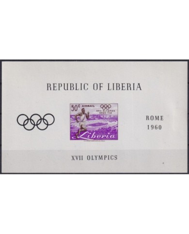 F-EX22202 LIBERIA MH 1960 OLYMPIC GAMES ROMA ITALY ATHLETISM