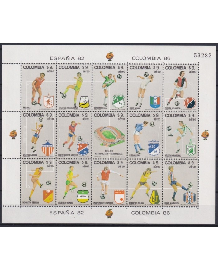 F-EX20082 COLOMBIA MNH 1982 WORLD CHAMPIONSHIP SOCCER SPAIN ESPAÑA