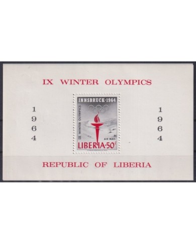 F-EX22174 LIBERIA MNH 1964 WINTER OLYMPIC GAMES INNSBRUCK AUSTRIA SKI.