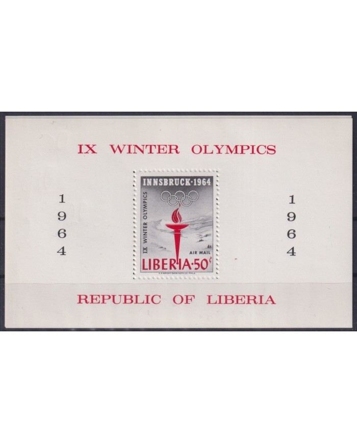 F-EX22174 LIBERIA MNH 1964 WINTER OLYMPIC GAMES INNSBRUCK AUSTRIA SKI.